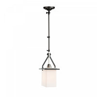 Luminaire suspendu de style applique murale rectangulaire Brydon noir et nickel brossé à 1 ampoule
