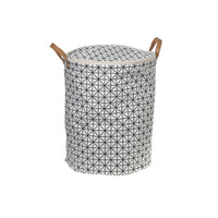 Panier à linge rond en tissu à motifs à carreaux avec couvercle à fermeture à glissière