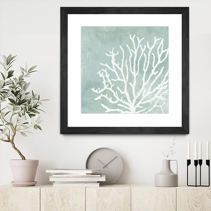 Œuvre d’art murale encadrée noire et mate « Sea Crown Ii » 36 x 36