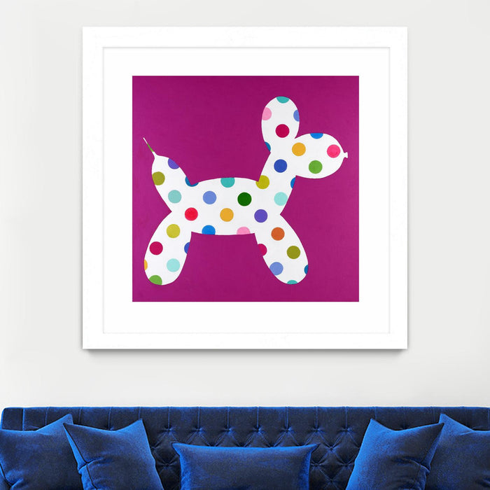Œuvre d’art murale encadrée blanche et mate « Dottie » 30 x 30