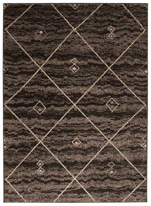 Tapis Grande Marron / Ivoire 7pi 10 po X 10pi 2po