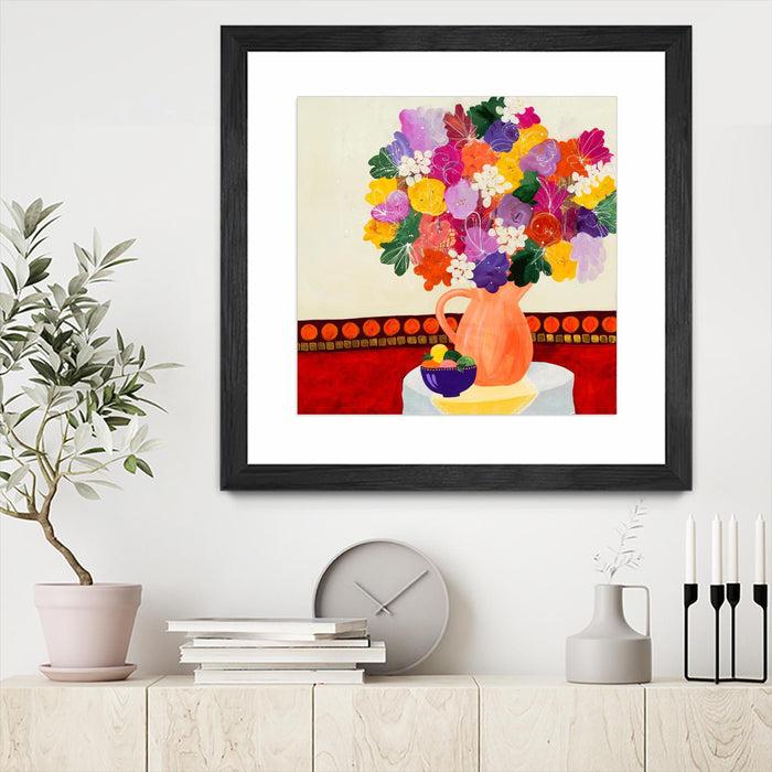 Œuvre d’art murale encadrée noire et mate « Taking In The Love » 30 x 30