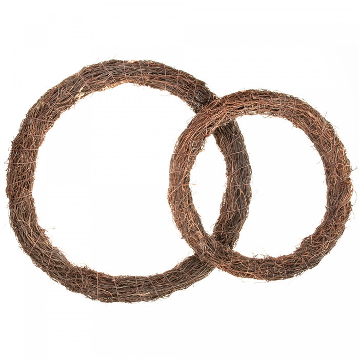 Ensemble 2 couronnes de vigne de couleur chocolat