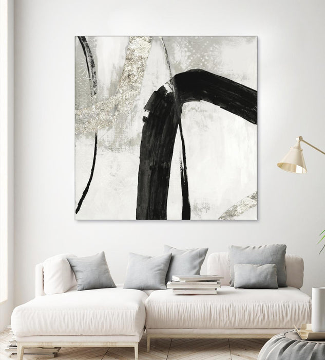 Œuvre d’art murale Giant Art « Black Ink Ii » 54 x 54