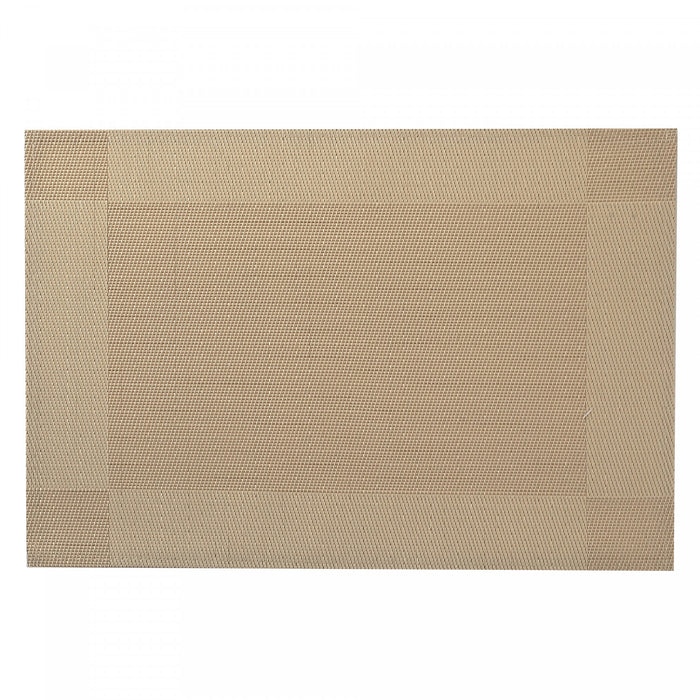 Napperon de couleur naturelle en vinyle de style classique - ensemble de 12