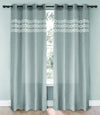 Rideau brodé à oeillets Macy 54 po x 95 po (ensemble de 2) - gris