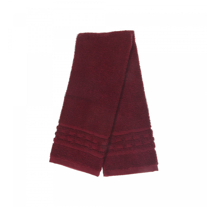 Essuie-mains natté bourgogne 16 x 27 - ensemble de 6 serviettes