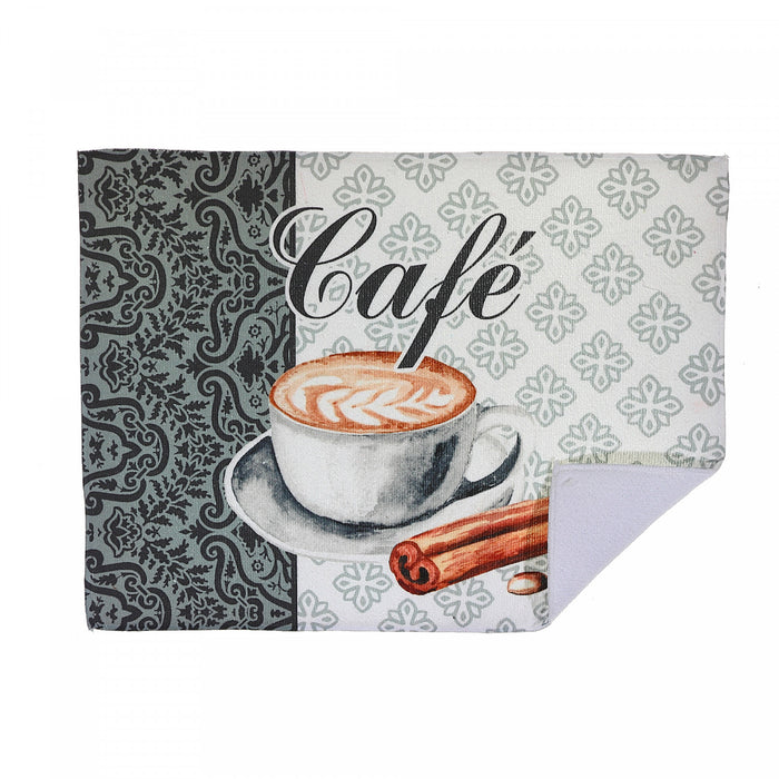 Tapis d’égouttage en microfibre orné d’un café au lait - ensemble de 2