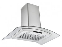  Hotte de cuisinière pour îlot Ancona IGCB636 de 36 po en verre et en acier inoxydable - AN-1406 