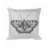 Coussin en polyester-coton avec un papillon et une fermeture à glissière latérale - ensemble de 2