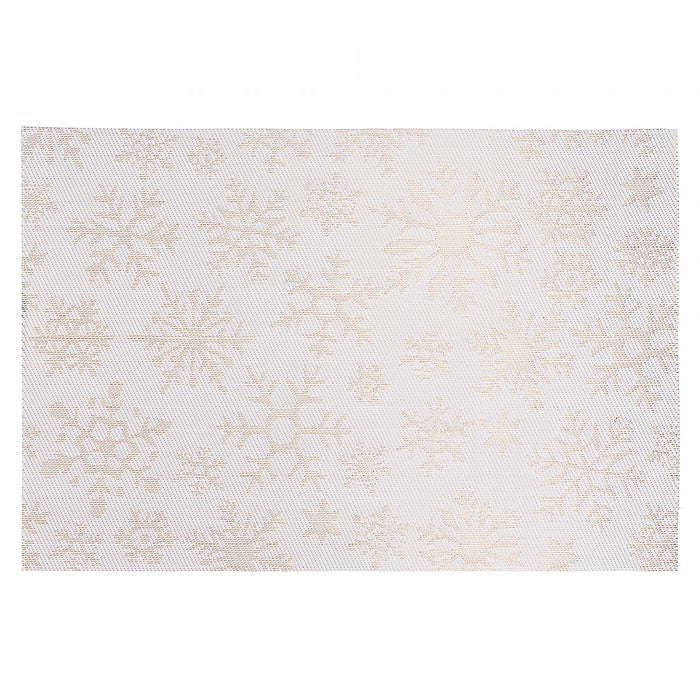 Napperon blanc en vinyle avec flocons dorés - ensemble de 12