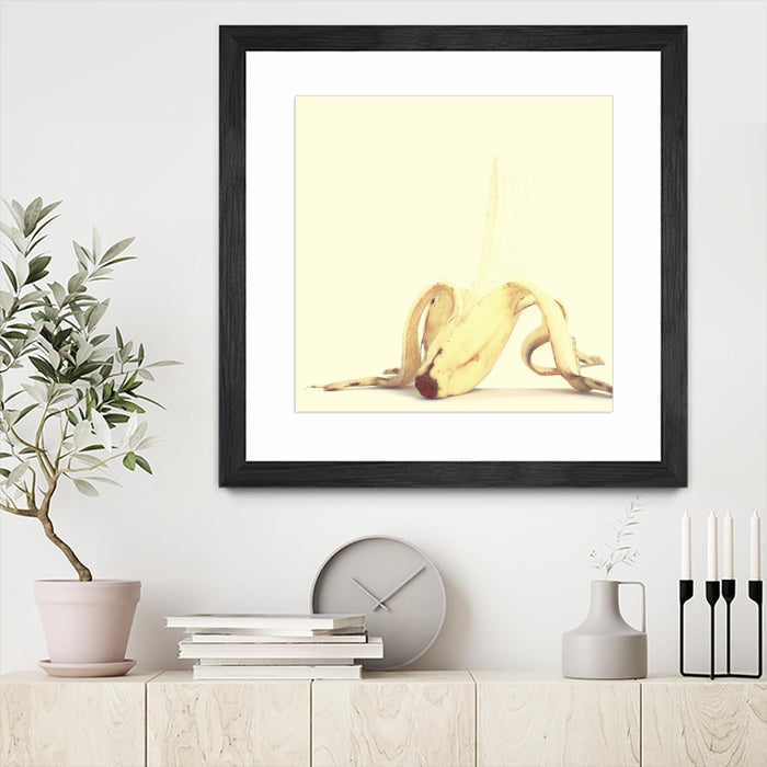 Œuvre d’art murale encadrée noire et mate « Banada Honey Puff » 30 x 30