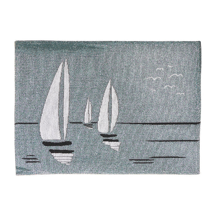 Napperon 13 x 18 en tapisserie orné de voiliers - ensemble de 12