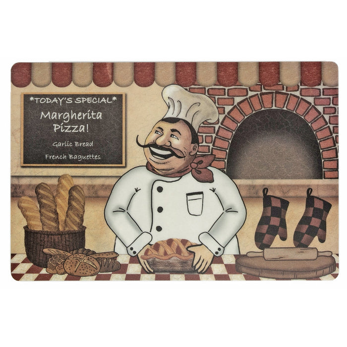 Napperon Eva 12 x 18 orné d’un chef cuisinier joyeux - ensemble de 12