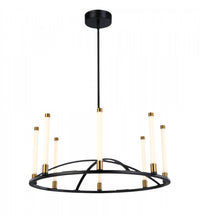Lustre Infiniti noir et laiton mat à 8 ampoules à DEL intégrées
