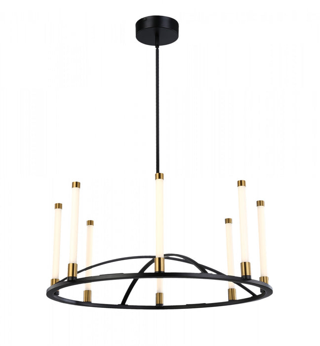 Lustre Infiniti noir et laiton mat à 8 ampoules à DEL intégrées