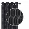 Panneau coupe-lumière Chain Link de 84 po noir en jacquard - ensemble de 2