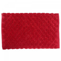 Tapis de salle de bain 20 x 32 rouge tissé à la main avec pompon