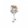 Ornement en forme de diamant avec renne en métal argenté - ensemble de 6 ornements de Noël