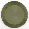 Napperon rond en vinyle avec bordure verte - ensemble de 12