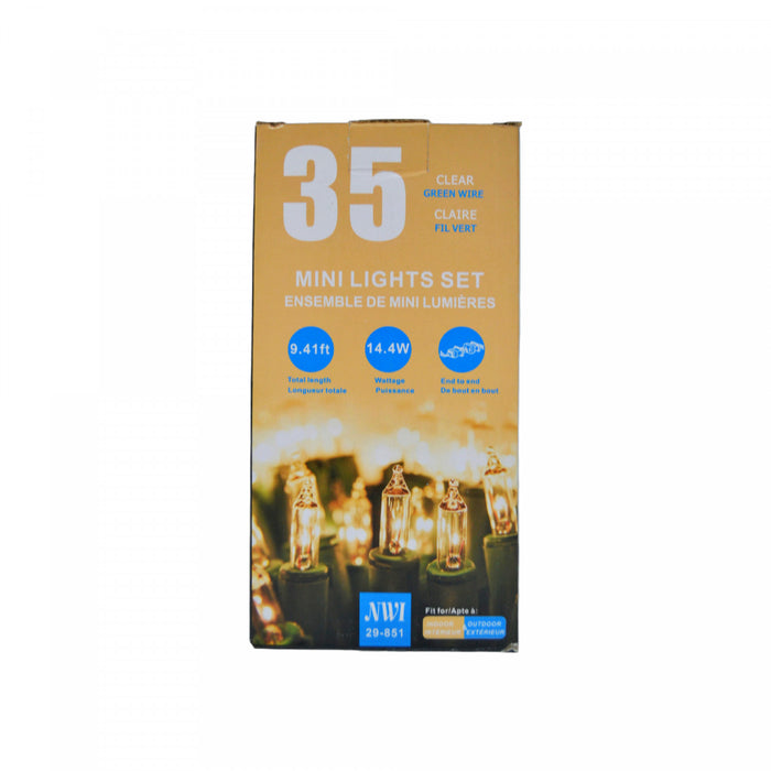 Jeu de 35 petites lumières pour l’intérieur et l’extérieur avec ampoules transparentes - ensemble de 2 jeux de lumières de Noël