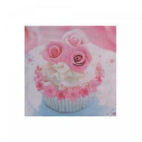 Paquet de 20 serviettes cocktail à 3 épaisseurs ornées d’un petit gâteau à roses - ensemble de 6 paquets