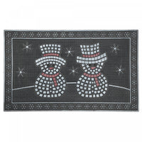 Tapis de plancher avec deux bonshommes de neige, en caoutchouc