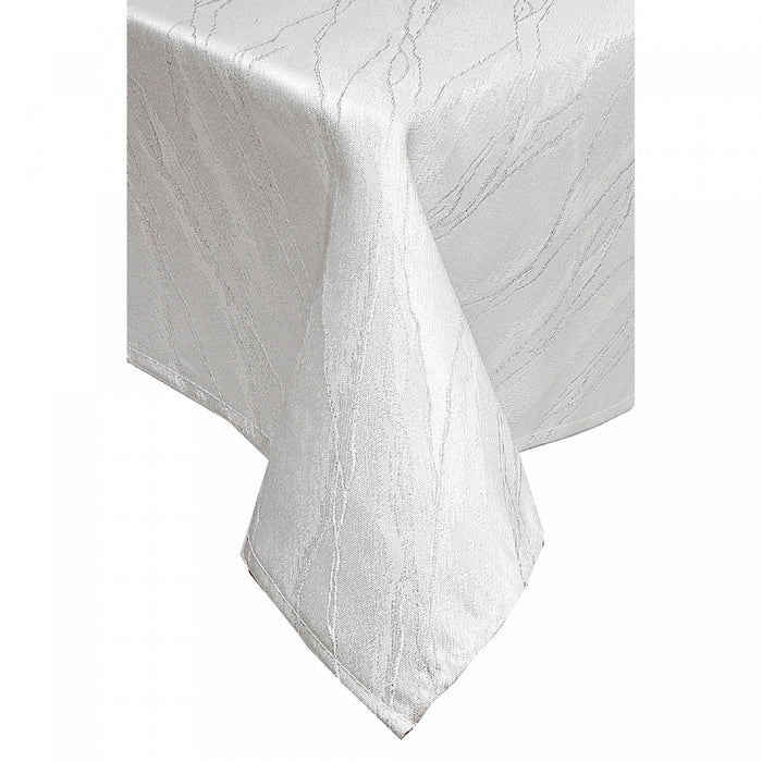 Nappe d'aspect marbre blanc 54 po x 72 po en LurexMC
