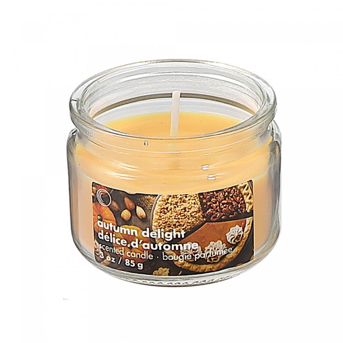 Pot parfumé de 3 oz en verre à arôme de délice d’automne avec couvercle - ensemble de 4 bougies