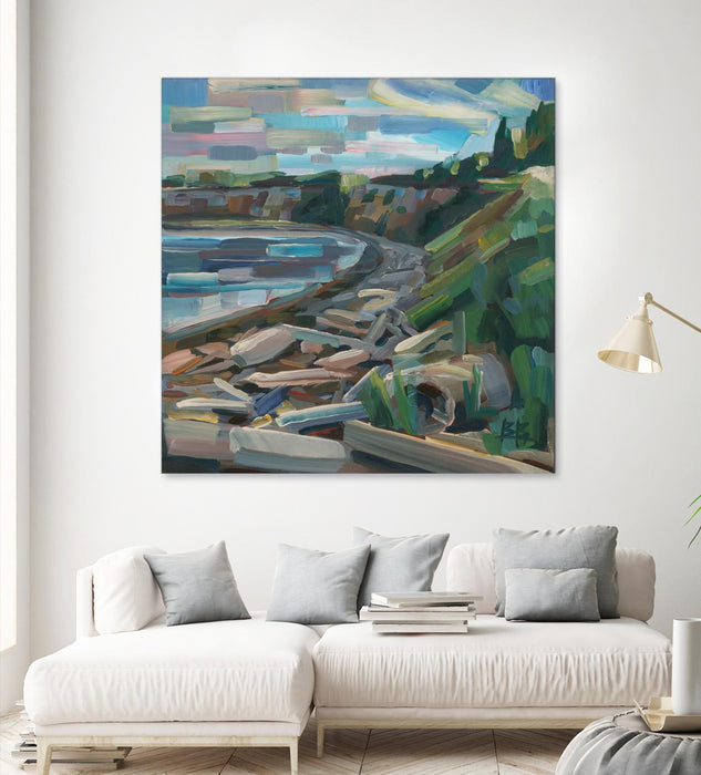 Œuvre d’art murale Giant Art « Early Morning On The Beach » 54 x 54