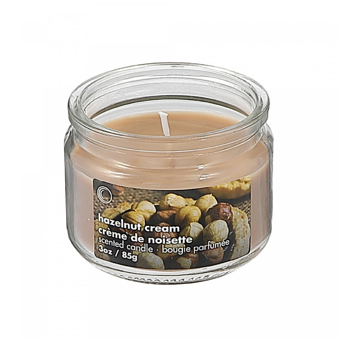 Pot parfumé de 3 oz en verre à arôme de crème de noisette avec couvercle - ensemble de 4 bougies