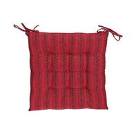 Coussin de chaise capitonné rouge rayé résistant à l’eau pour l’extérieur - ensemble de 2