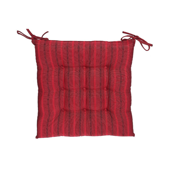 Coussin de chaise capitonné rouge rayé résistant à l’eau pour l’extérieur - ensemble de 2
