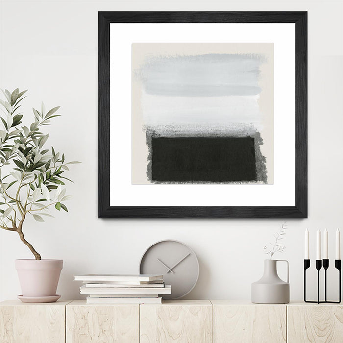 Œuvre d’art murale encadrée noire et mate « Star Night Interlude » 30 x 30
