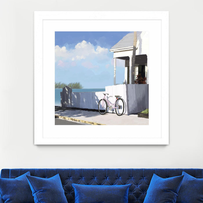 Œuvre d’art murale encadrée blanche et mate « Key West Cabana Ii » 30 x 30