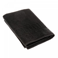 Serviette de bain nattée noire 27 x 50 - ensemble de 2 serviettes