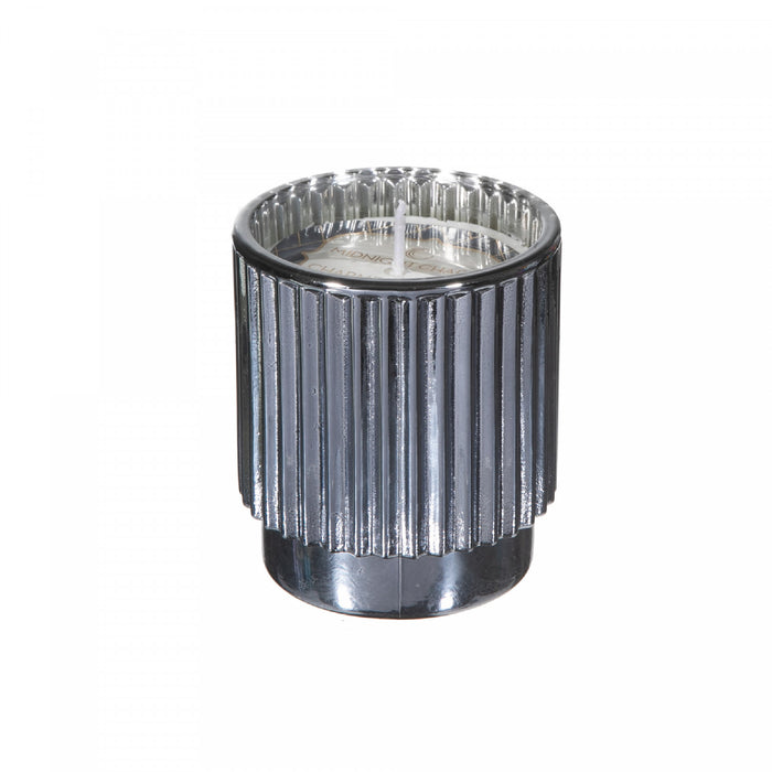 Bougie parfumée côtelée électroplaquée de 4,6 oz à arôme de charme de minuit - ensemble de 2