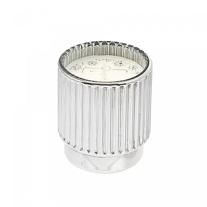 Bougie parfumée côtelée électroplaquée argent de 4,6 oz à arôme de baie d’hiver - ensemble de 2