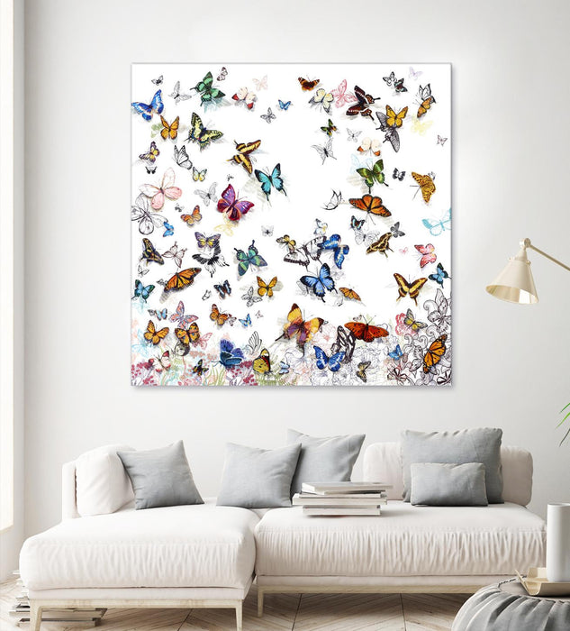 Œuvre d’art murale Giant Art « Papillon » 72 x 72