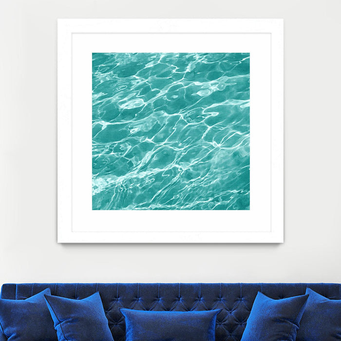 Œuvre d’art murale encadrée blanche et mate « Ripple I » 30 x 30