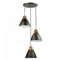Luminaire suspendu Tote noir à 3 ampoules
