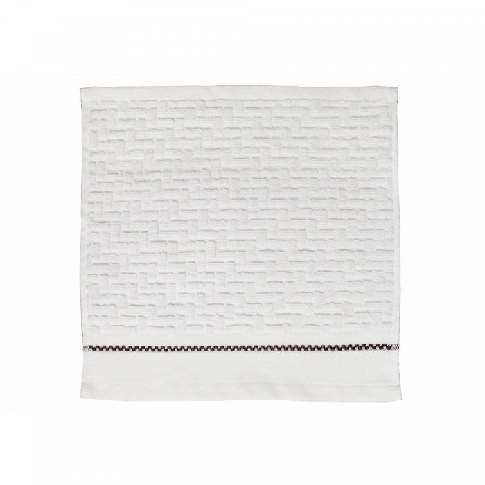 Débarbouillette brodée luxueuse 12 x 12 blanche - ensemble de 6 serviettes