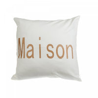 Coussin en tissu blanc avec imprimé « maison » doré - ensemble de 2 coussins