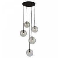Luminaire suspendu Pinpoint noir à 5 ampoules