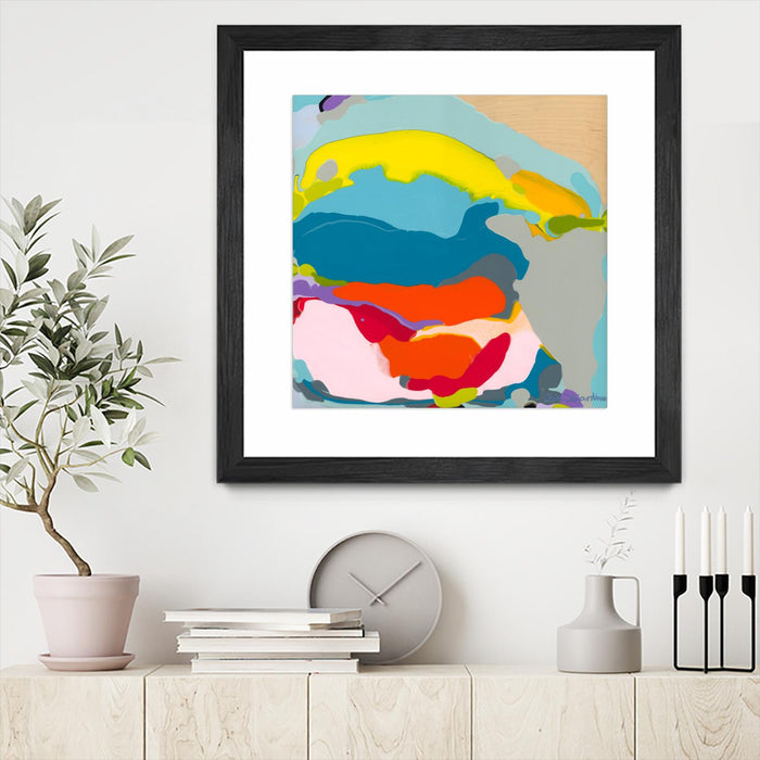 Œuvre d’art murale encadrée noire et mate « Free Falling » 30 x 30
