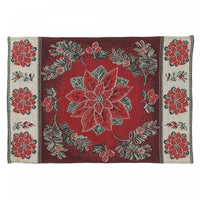 Napperon en tapisserie sans revers orné de poinsettias - ensemble de 12