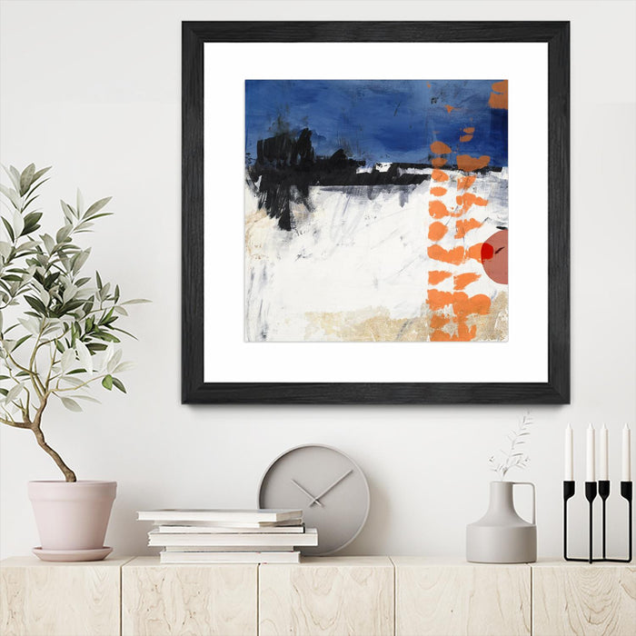 Œuvre d’art murale encadrée noire et mate « Midnight Rise Ii » 30 x 30