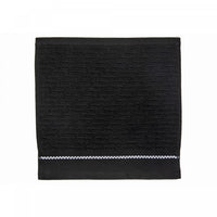 Débarbouillette brodée luxueuse 12 x 12 noire - ensemble de 6 serviettes
