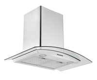 Hotte de cuisinière murale convertible Ancona de 30 po de style auvent en verre - AN-11001SS