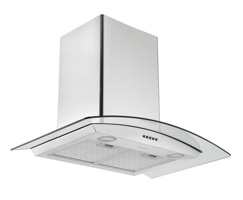 Hotte de cuisinière murale convertible Ancona de 30 po de style auvent en verre - AN-11001SS